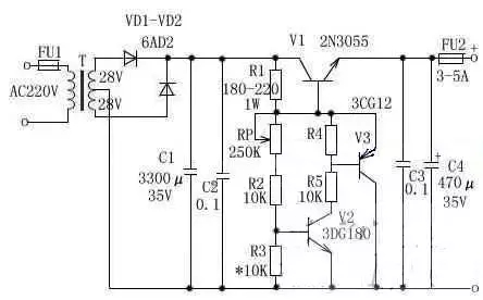 3~25V電壓可調穩(wěn)壓電路圖